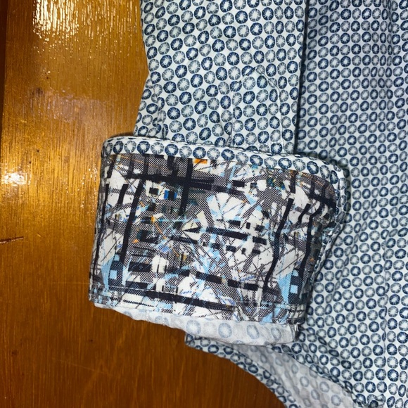 Robert Graham Men’s Casual Button Down Shirt 3XL Blue/Gray Geometric Print - Picture 3 of 5